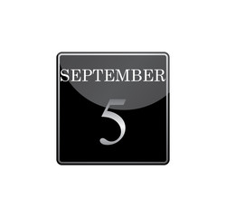 5 september calendar silver and glossy