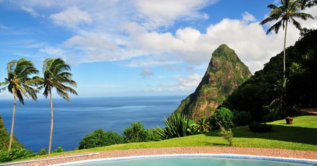 Pool, Palm Trees and Piton