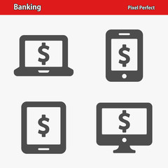 Banking Icons. Professional, pixel perfect icons optimized for both large and small resolutions. EPS 8 format.