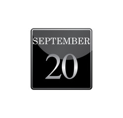20 september calendar silver and glossy