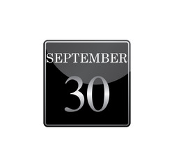30 september calendar silver and glossy