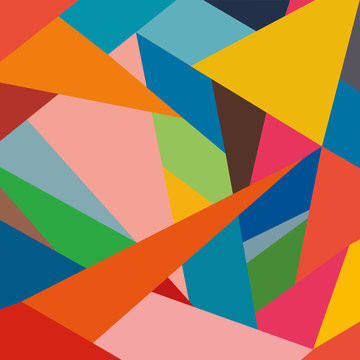 Colored triangles, bright composition, abstract vector geometric background