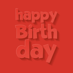 Vector minimalistic red happy birthday card with greeting text