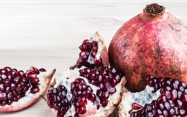 ripe pomegranate on the table