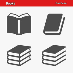 Books Icons. Professional, pixel perfect icons optimized for both large and small resolutions. EPS 8 format.