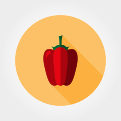 Red bell pepper. Icon.