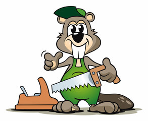Beaver Carpenter Saw © jokatoons