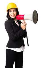 Fototapeta premium Businesswoman on White