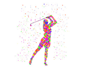 Golf Player Silhouette Graphics Logo