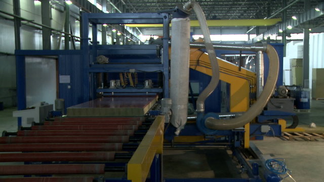 View on fabricated SIP moves along conveyor