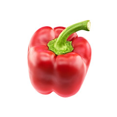 Red pepper isolated on white background. Healthy food concept.