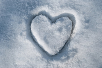 A big heart in the snow