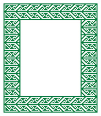 Obraz premium Celtic Key Pattern - green frame, border