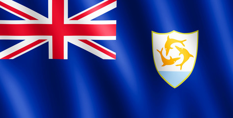 Flag of Anguilla waving in the wind - obrazy, fototapety, plakaty