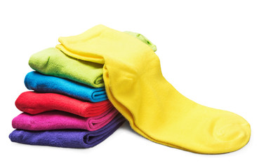 colorful socks isolated on white