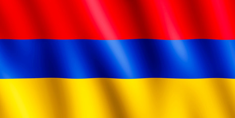 Flag of Armenia waving in the wind
