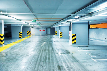 Empty underground parking