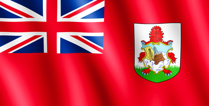 Flag of Bermuda waving in the wind