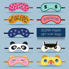 Sleeping masks design illustration
