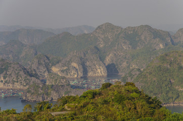 View to Ha Long bay from Cannon Fort of Cat Ba Island, Vietnam