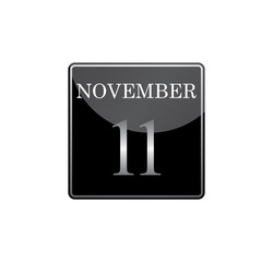 11 november calendar silver and glossy