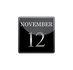 12 november calendar silver and glossy