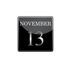 13 november calendar silver and glossy