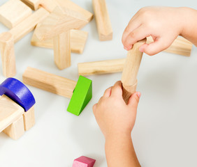 macro wooden blocks  playing