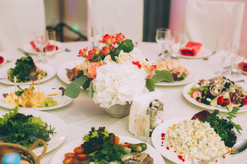 Table set for wedding or event party