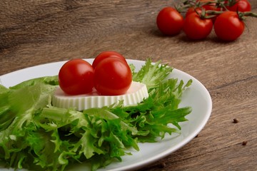 Italian salad with tomatoes and mozzarella (caprese)