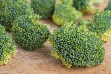 broccoli on wooden