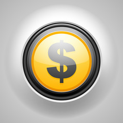 Obraz premium Dollar currency button