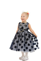 Funny little blonde girl