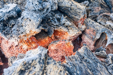 lava field, sinter, tufa, pumice in Kamchatka