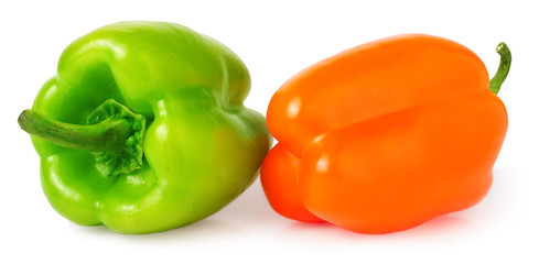 multicolored paprica bell pepper on white background