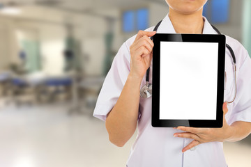 .Doctor holding tablet