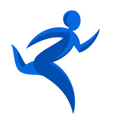 Abstract runner symbol. Winner courier logo illustration. Moveme - 102008076