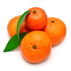 Mandarins with leafs