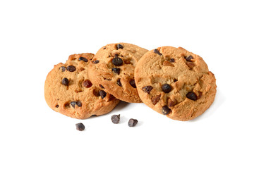 chocolate cookies on white