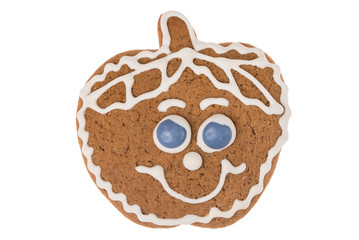 Christmas gingerbread apple isolated on a white background