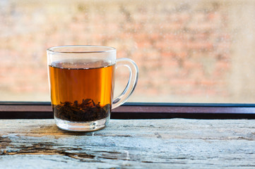 Glass of black tea