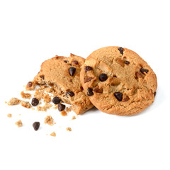 chocolate cookies on white