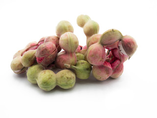 Green manila tamarind fruit of Thailand.-isolate.