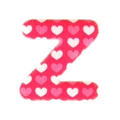 English colorful letters isolated on white background, letter Z