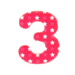 English colorful Number isolated on white background, Number 3