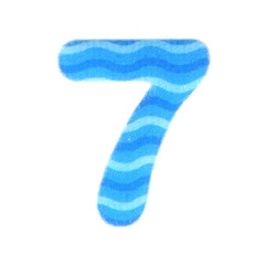 English colorful Number isolated on white background, Number 7