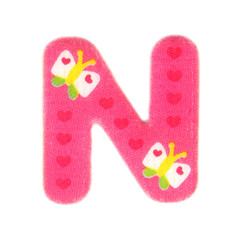 English colorful letters isolated on white background, letter N