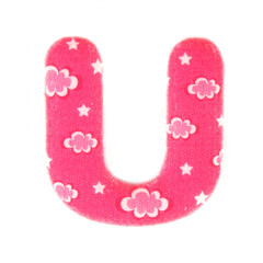 English colorful letters isolated on white background, letter U