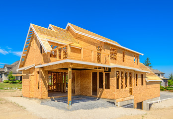 A new home under construction in Vancouver, Canada.