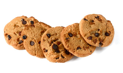 chocolate cookies on white